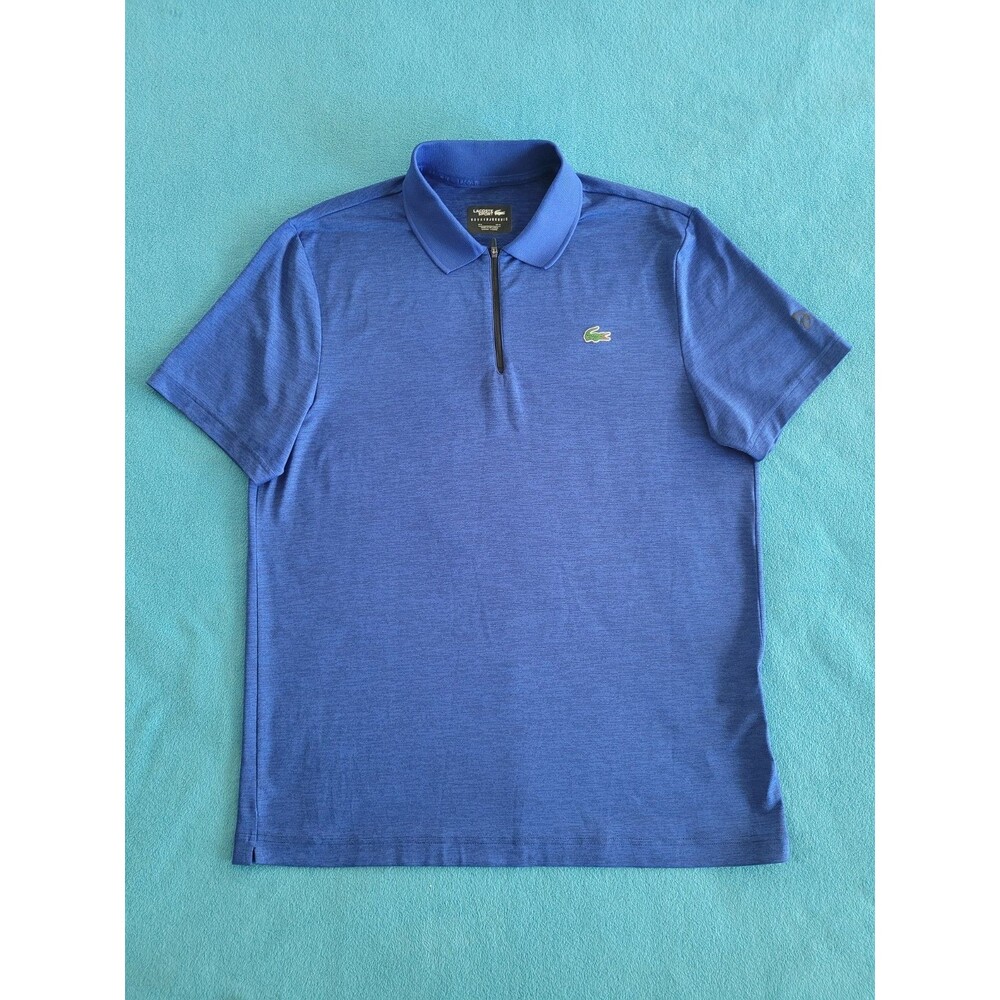 Lacoste Sport Novak Djokovic Blue 1/4 Zip Performance Tennis Polo Mens XL